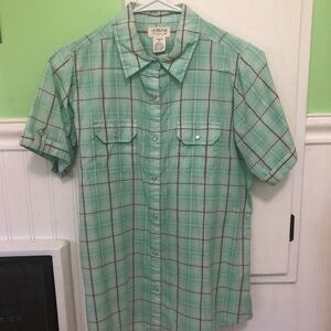 Wrangler Green Button Down Shirt Casual Top
